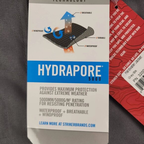 Striker ICE Men's Hardwater Gray/Black Jacket in Small With Sureflote Flotation - Picture 11 of 15